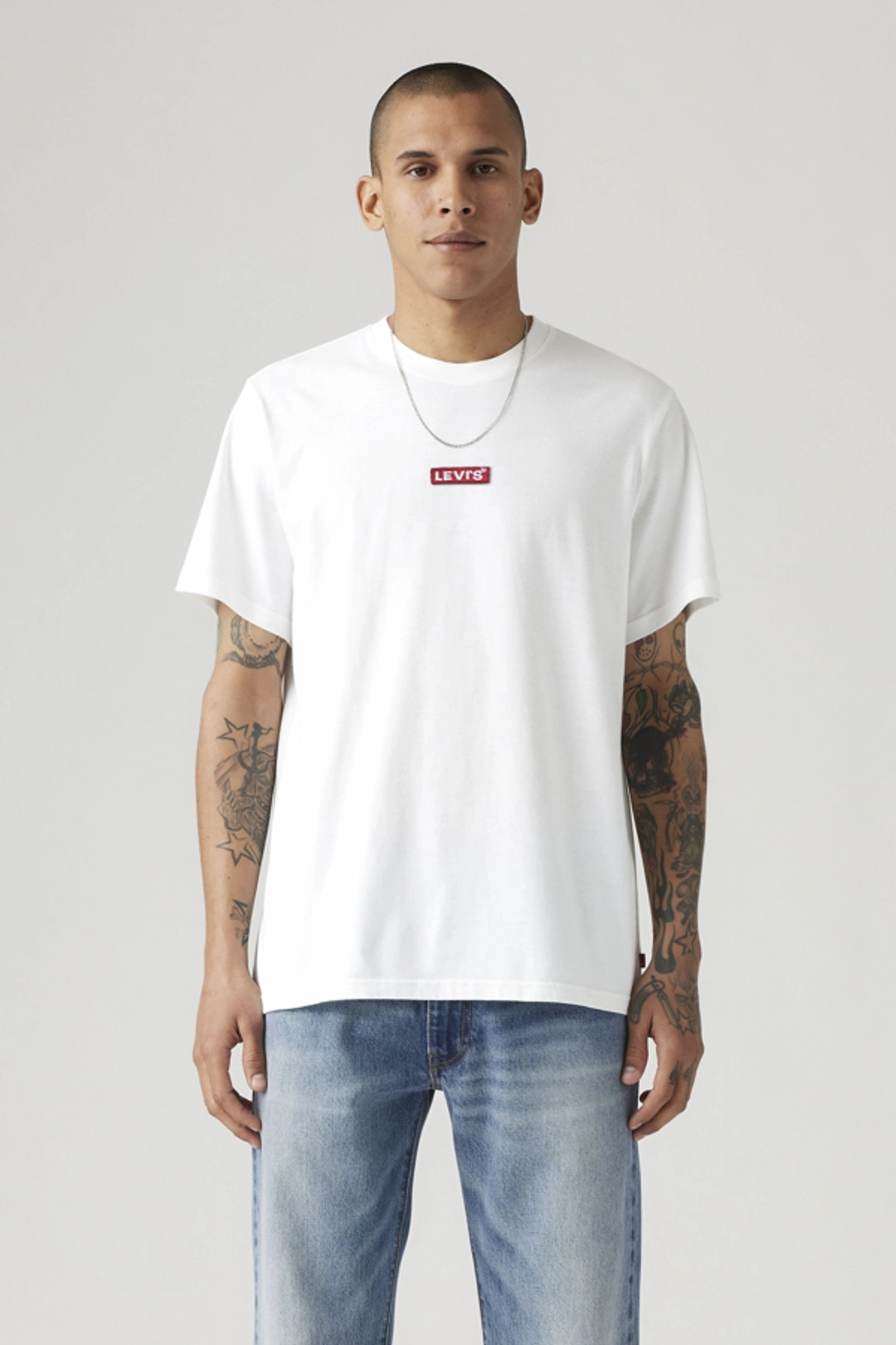 Levi's T Shirt Baby Tab Manche Courte Relaxed - Homme - Blanc / Bright White - 2XL - 2