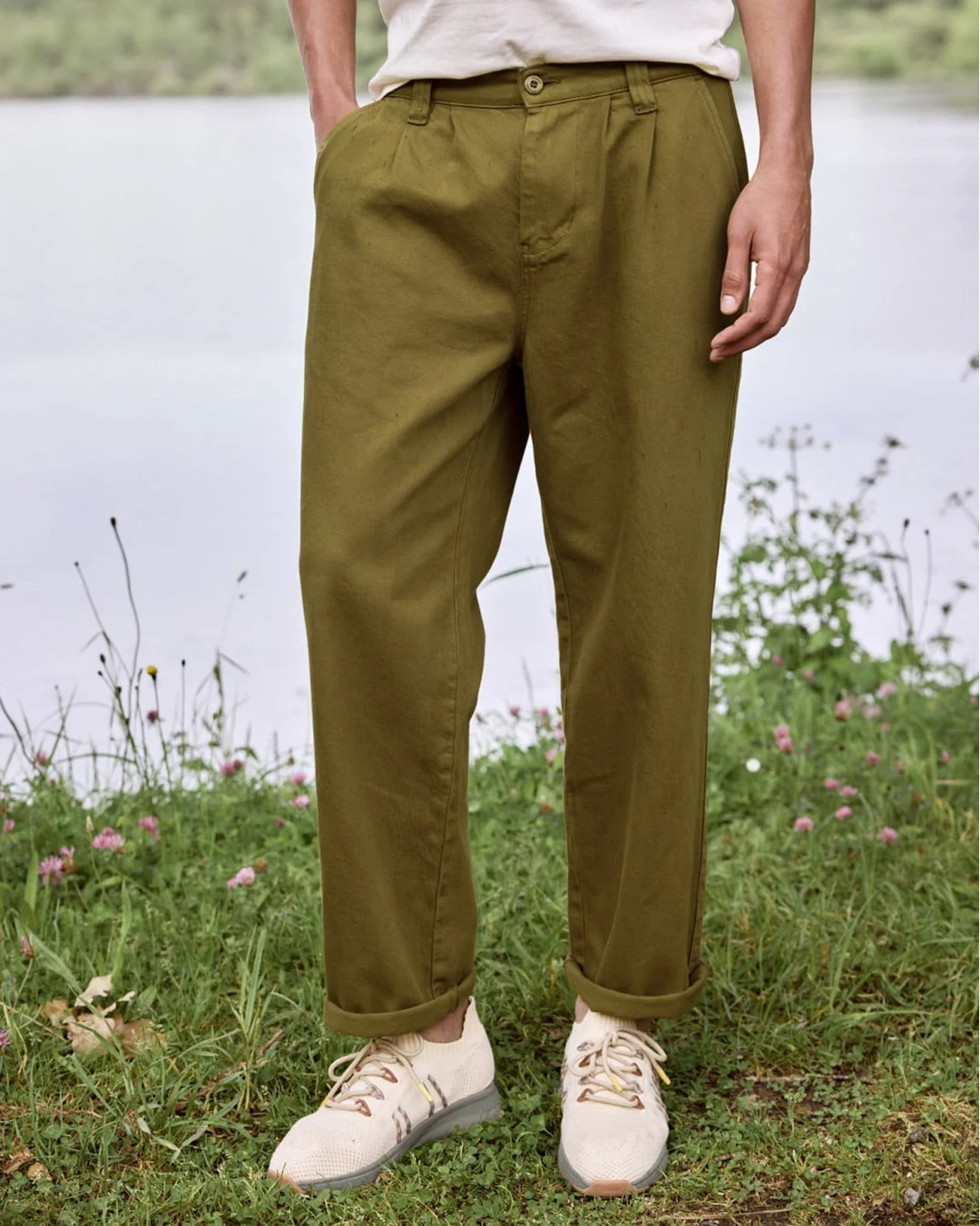 Pantalon chino kaki foncé - LANDAIS