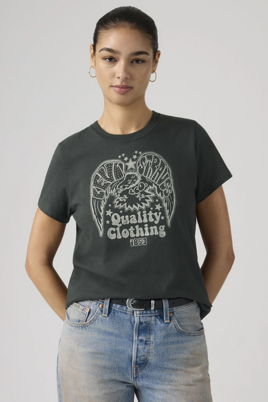 Levi's T Shirt Graphique Favorite - Femme - Blanc / Western Collegiate Tofu - XS