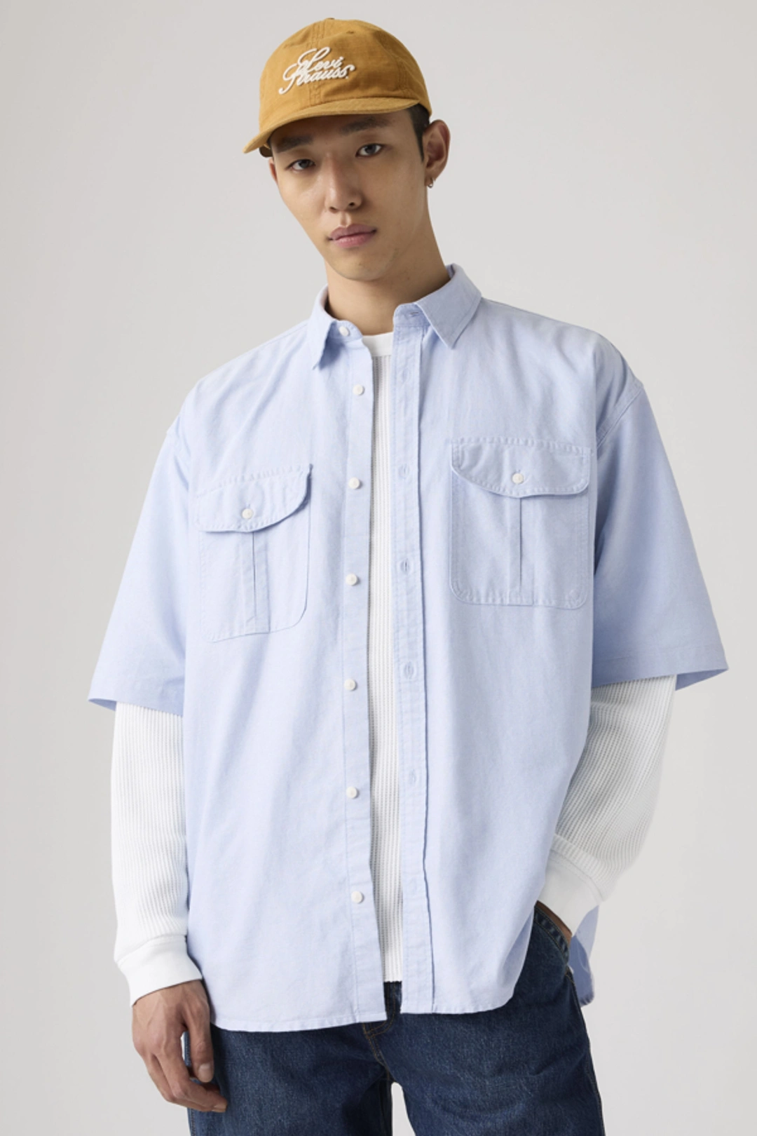 Levi's Chemise Manche Courte Pacifica Loose - Homme - Bleu / Allure - XL