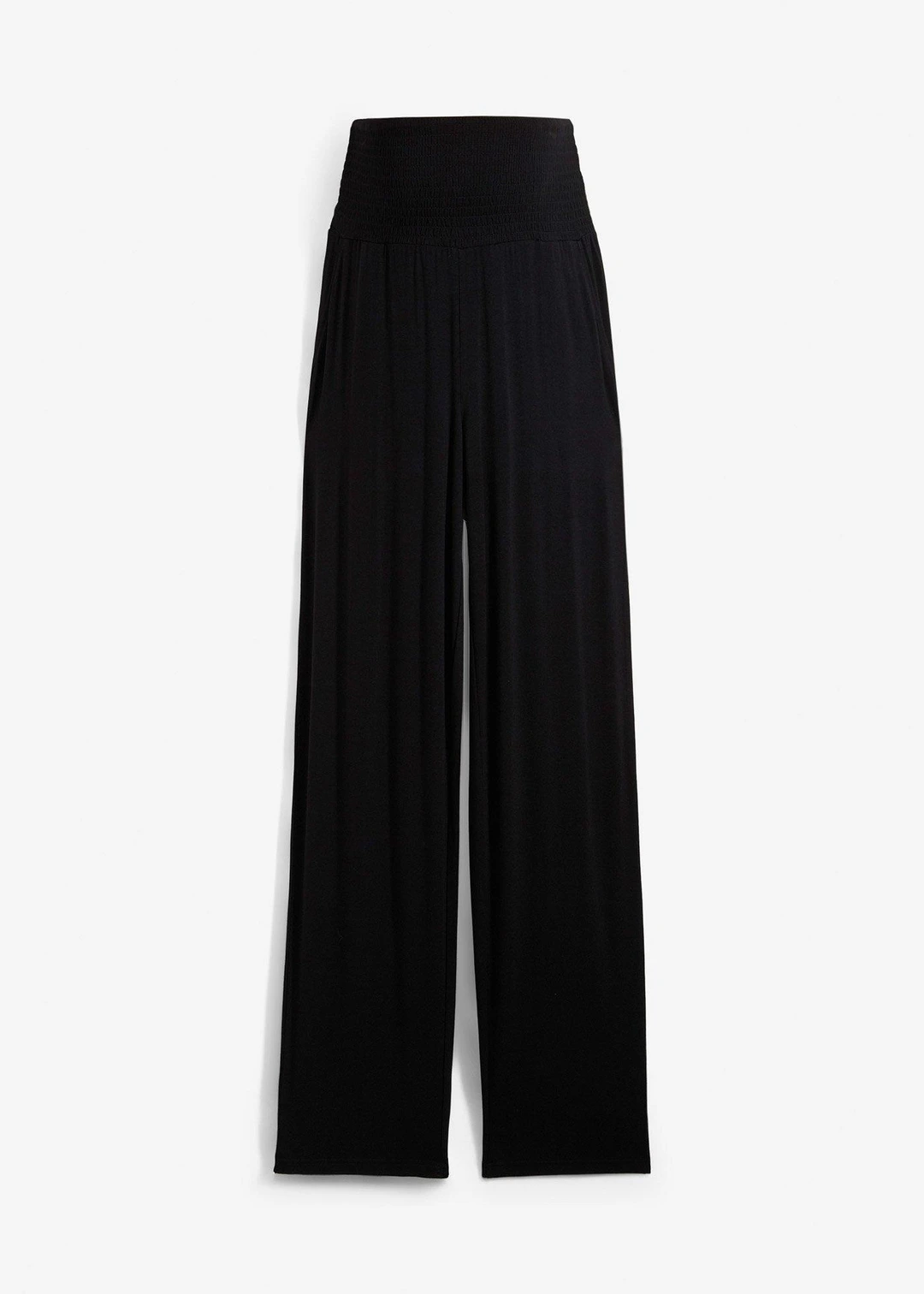 Pantalon de grossesse en jersey, ceinture smockée, coupe droite