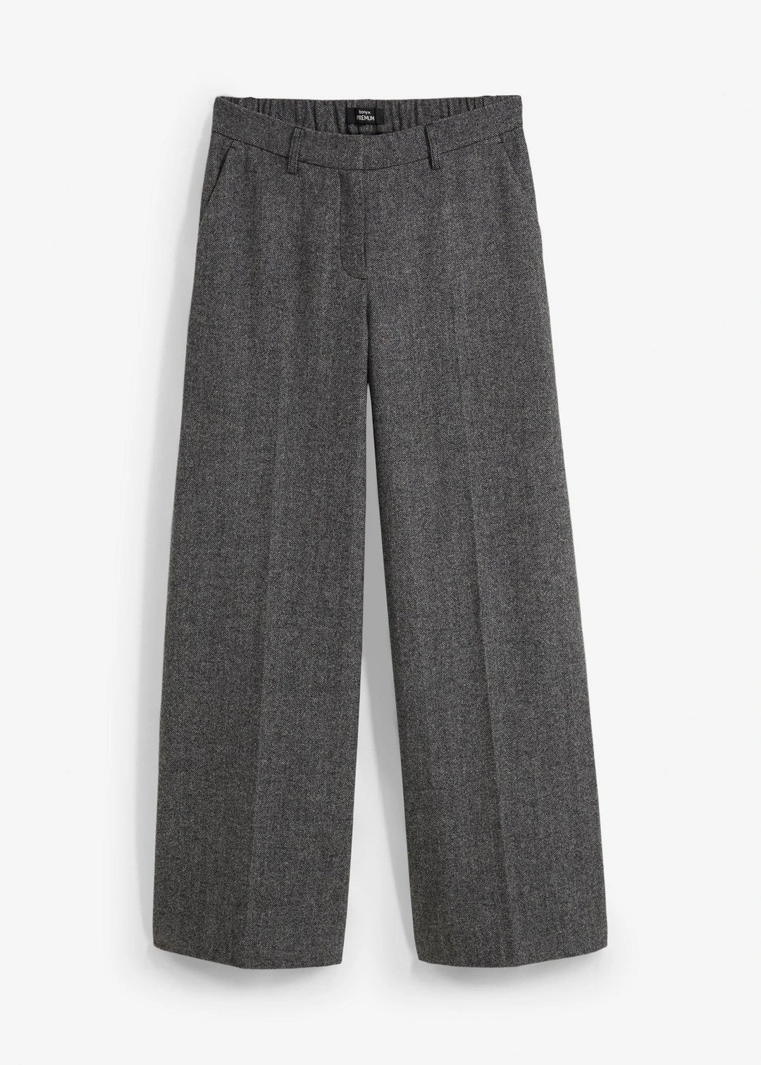 Pantalon à motif chevrons, laine majoritaire