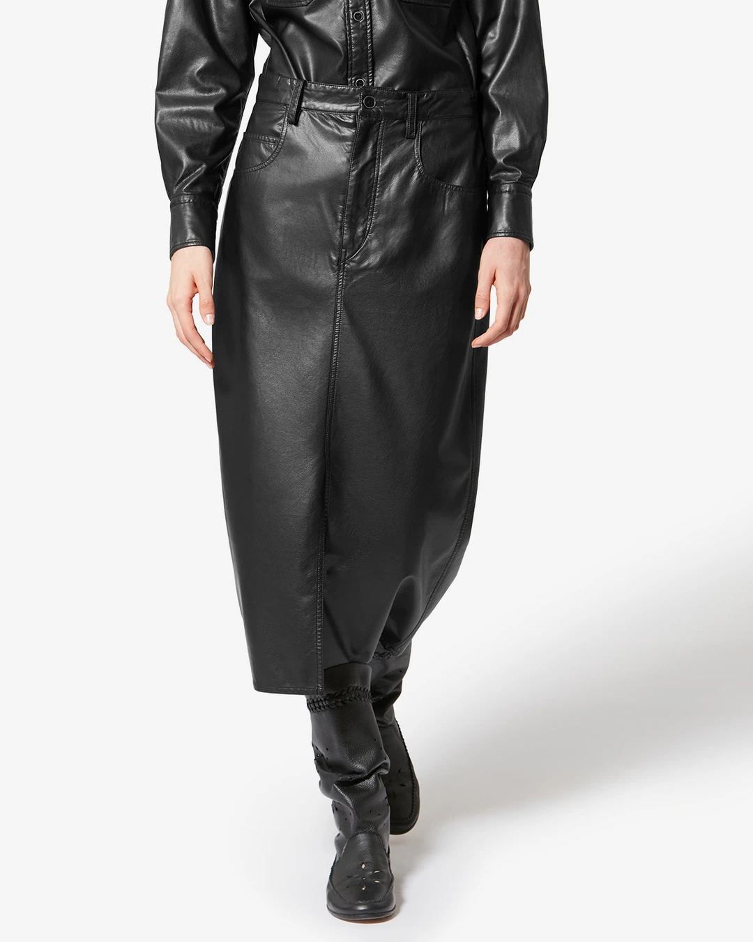 Jupe Nilauria Effet Cuir - Femme - Noir - Taille 42 - Marant Étoile - 5