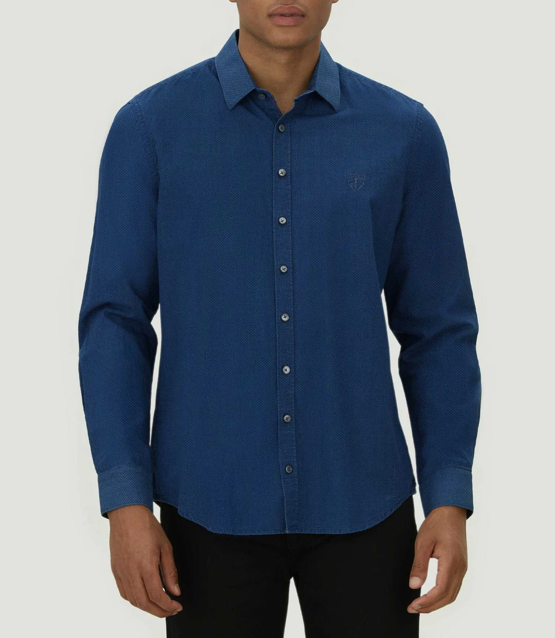 IZAC - Chemise casual marine délavé ''Mayda''