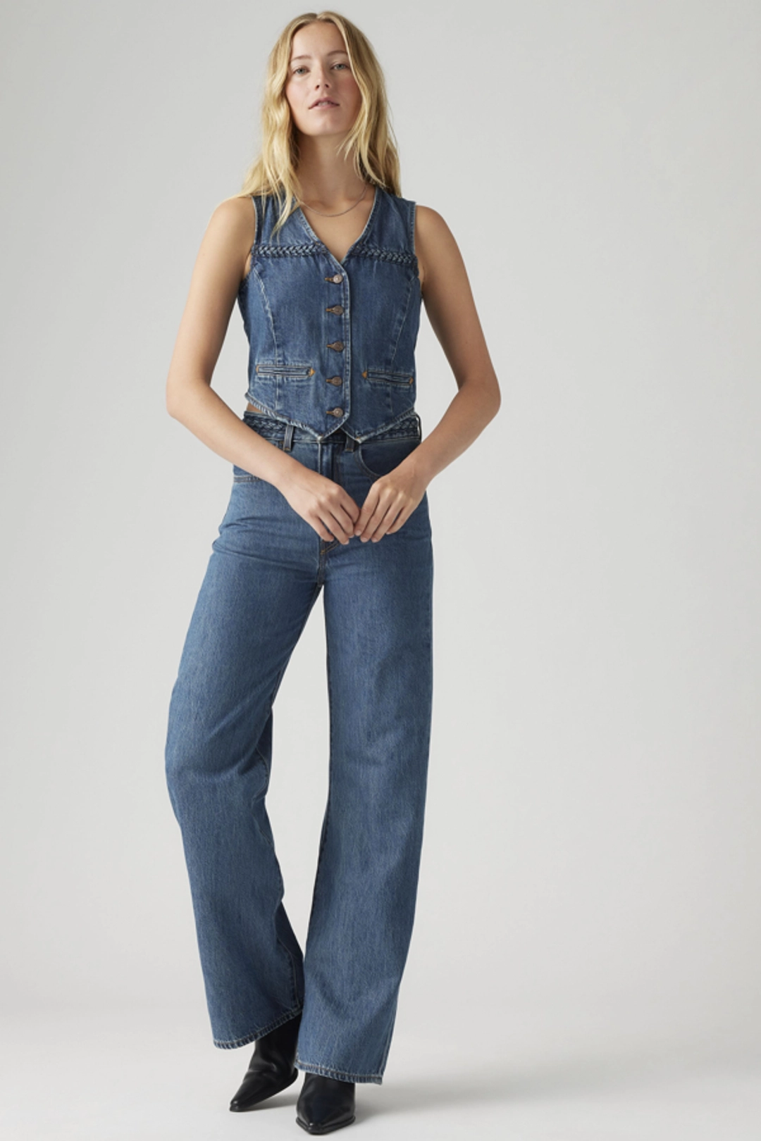 Levi's Jean Ribcage Wide Leg Braided Lightweight - Femme - Bleu / Big Yikes - 34X32