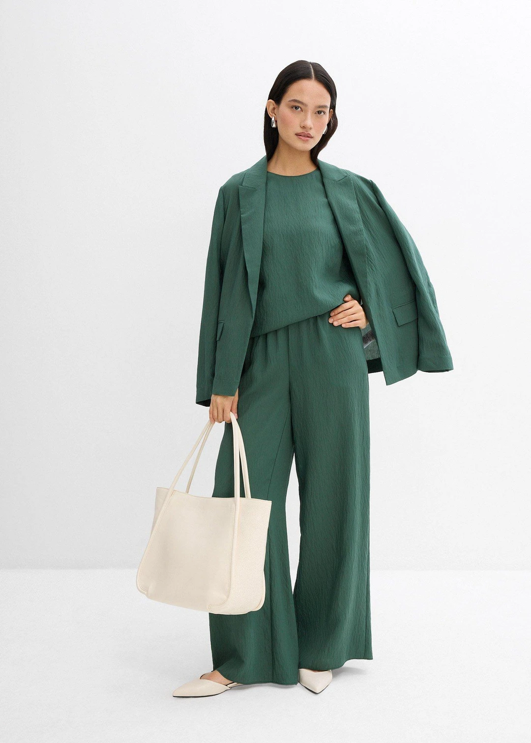 Pantalon en viscose mélangée, effet froissé - 2