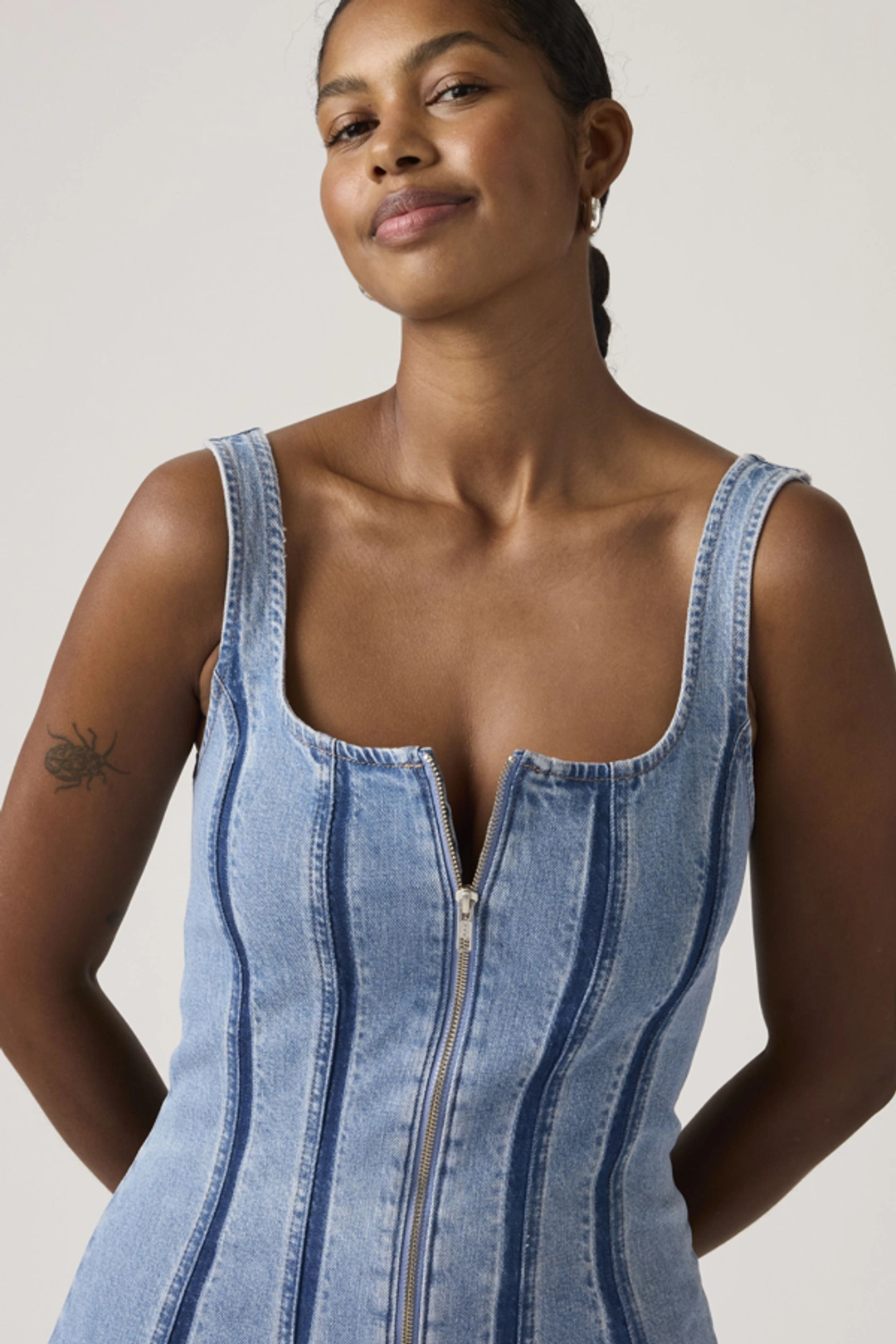 Levi's Robe Zippée Coutures Apparentes - Femme - Bleu / Shadow Work - XS - 2
