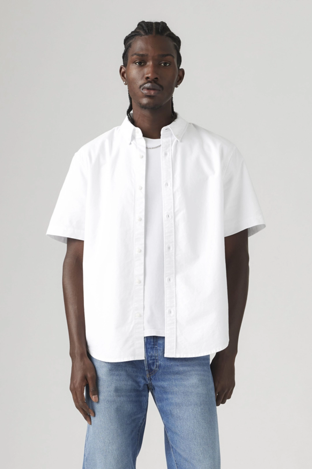 Levi's Chemise Manche Courte Col Boutonné Authentic - Homme - Rose / Woodrose Garment Dye - 2XL - 2