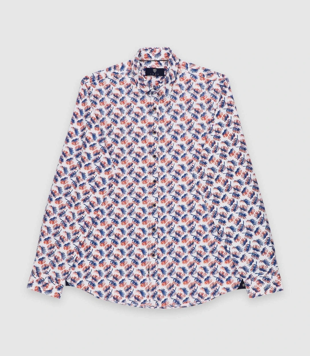 IZAC - Chemise regular à imprimé blanche et rouge KAOSOUT