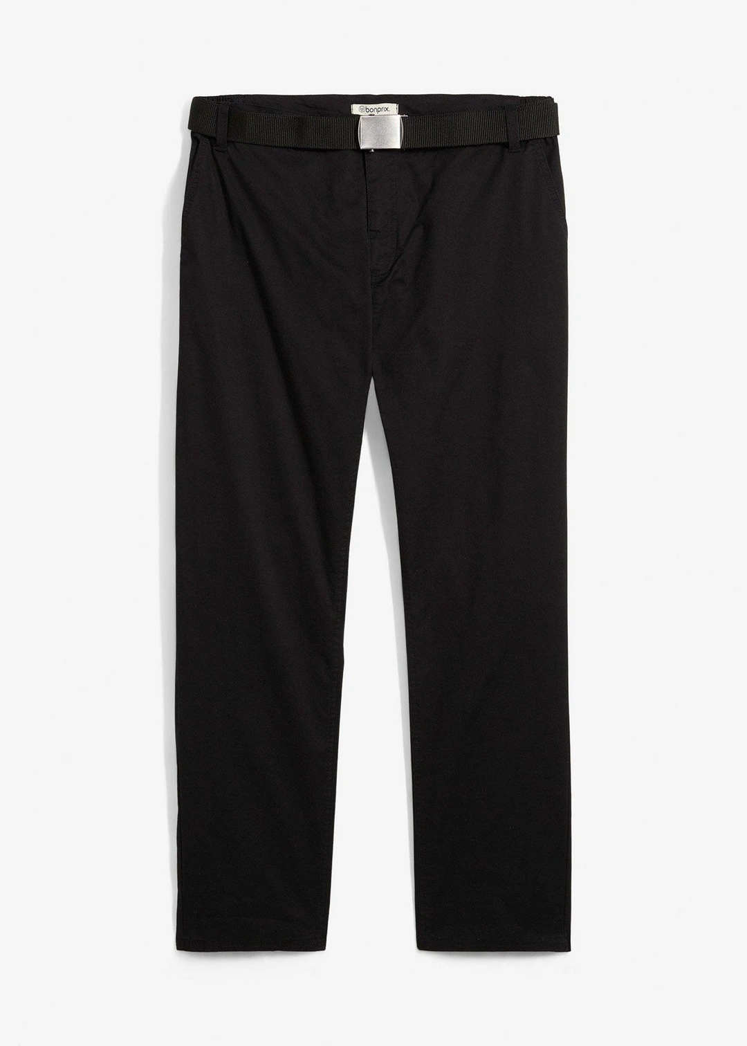 Pantalon chino regular avec ceinture, taille élastiquée, droit