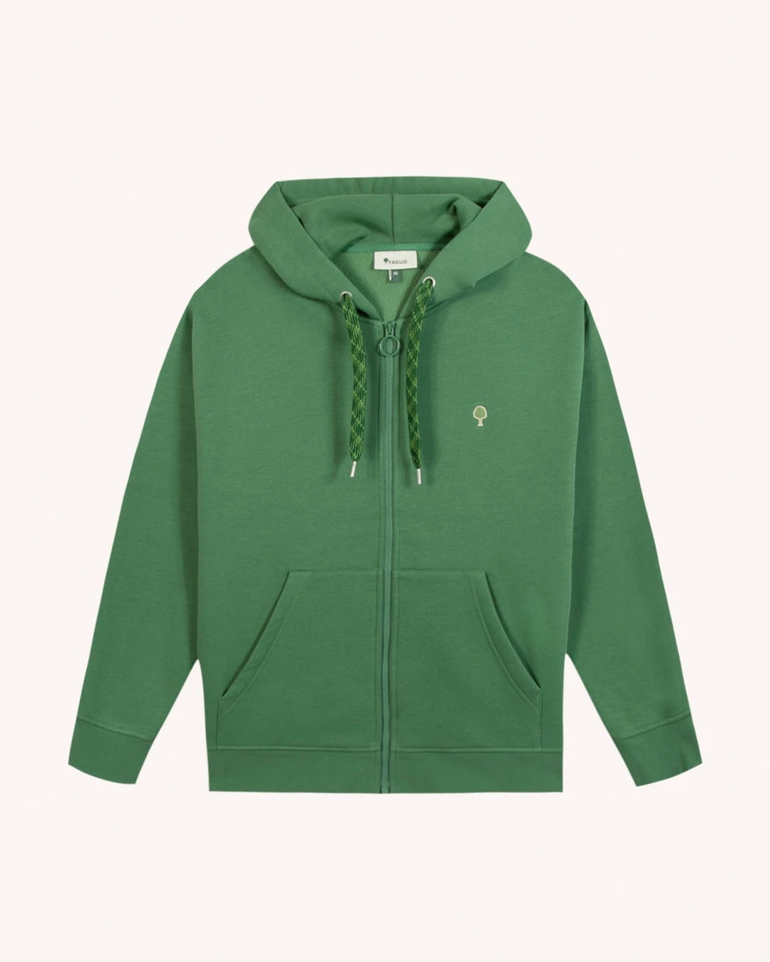 Sweat zippé à capuche vert sapin - MESNIL OS - 2