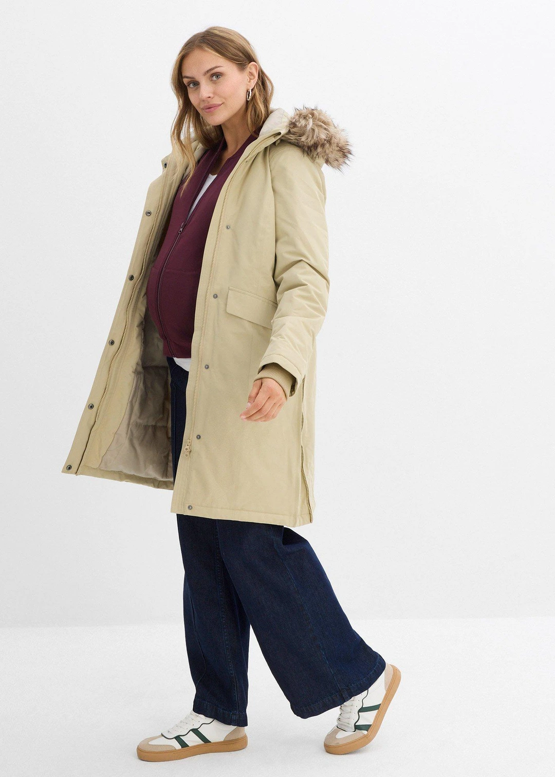 Manteau de grossesse 3-en-1 coupe-vent et imperméable avec fonction portage - 2