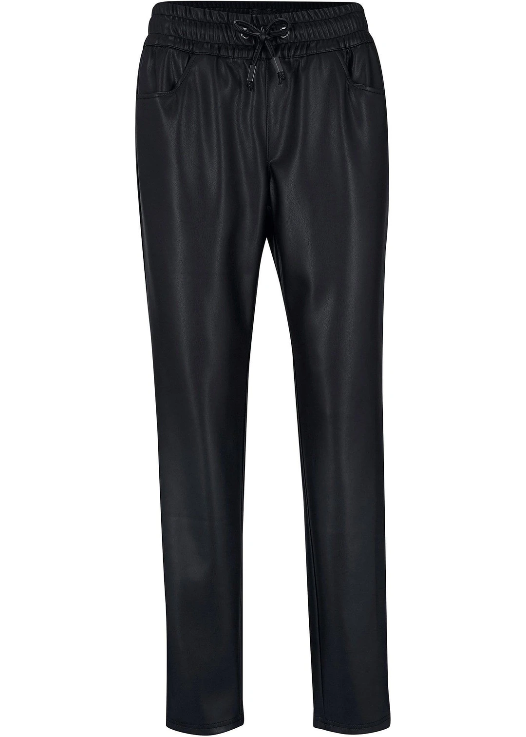 Pantalon enduit à taille élastiquée