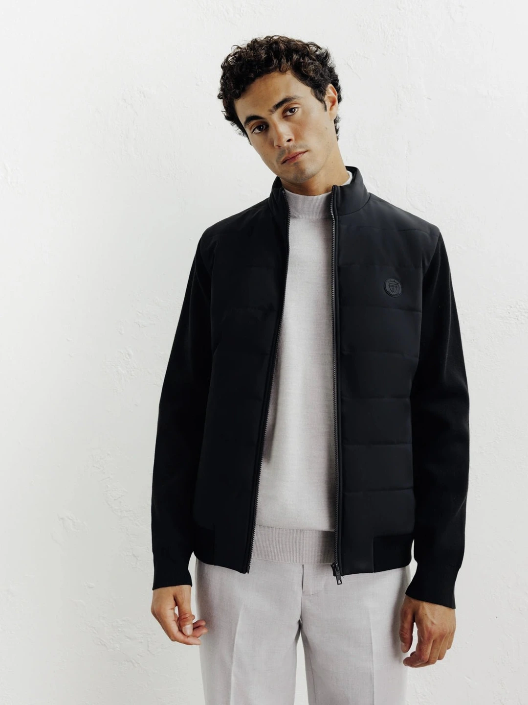 IZAC - Blouson bi-matière noir