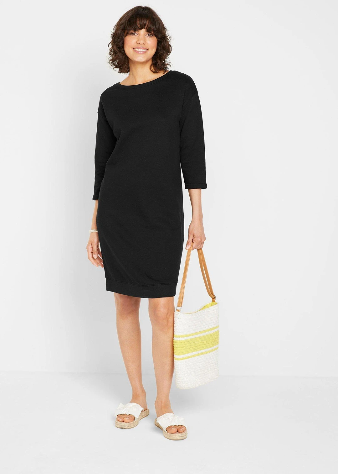 Robe sweat manches 3/4, intérieur gratté doux