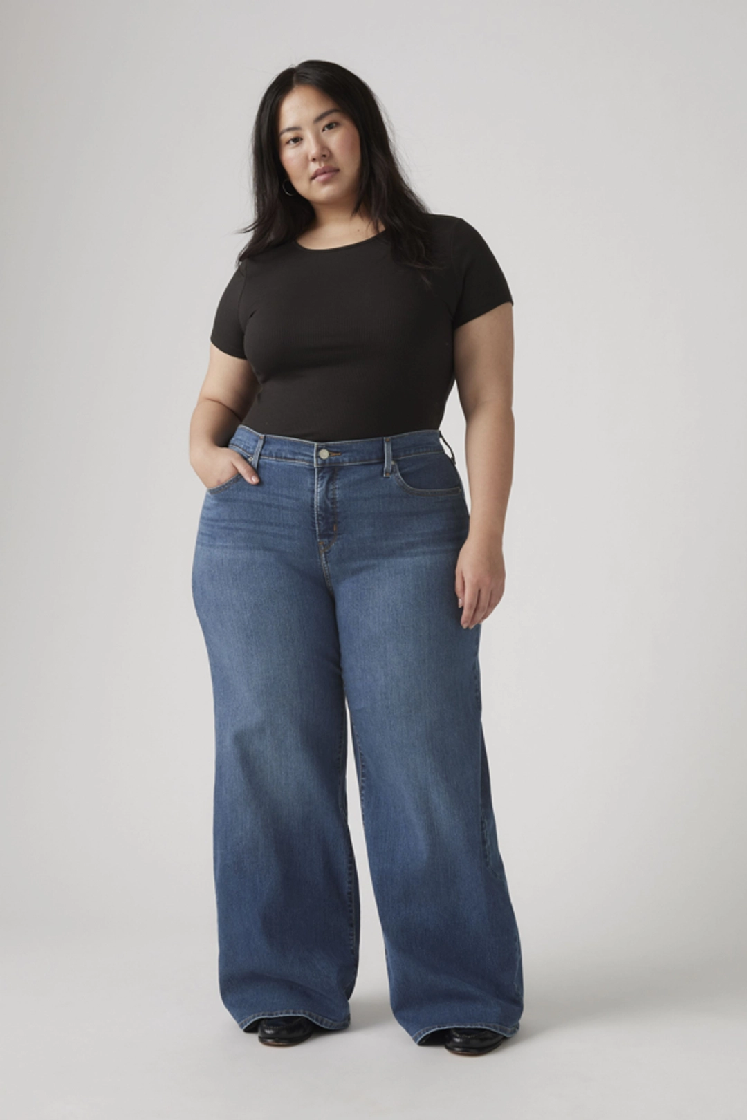 Levi's Jean 318 Galbant Wide Leg (grandes Tailles) - Femme - Noir / Soft Black - 22S