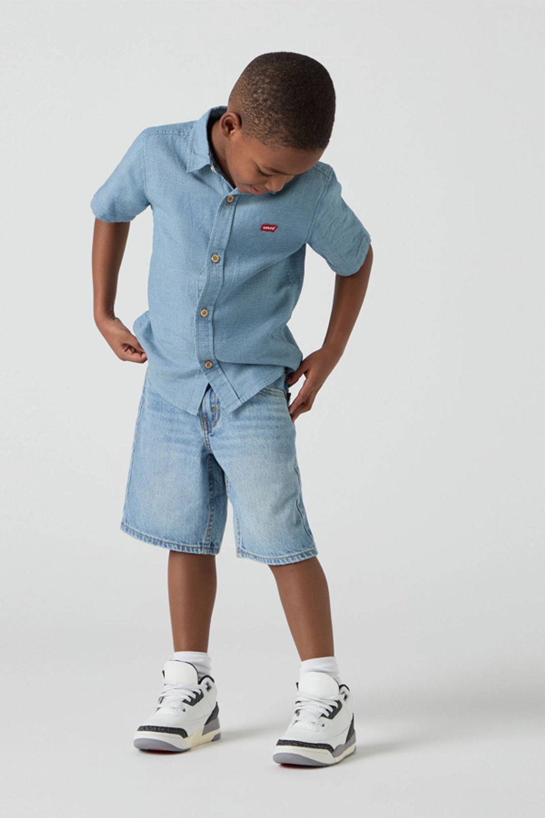 Levi's Teenager Skinny Fit Pull On Dobby Shorts - Homme - Bleu / Gravy Train No Destruction - 16A