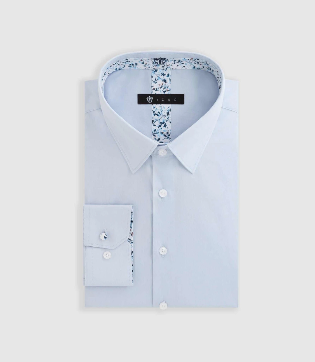 IZAC - Chemise unie fantaisie ciel ''Dani''