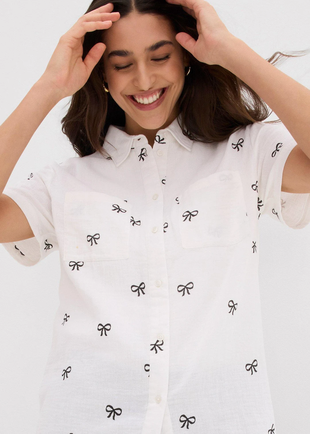 Blouse manches courtes en gaze de coton - 3