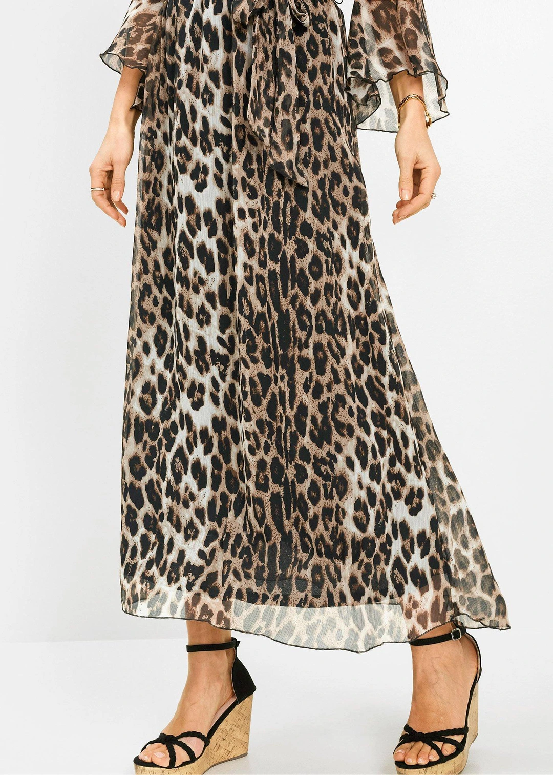 Robe longue à imprimé léopard - 3