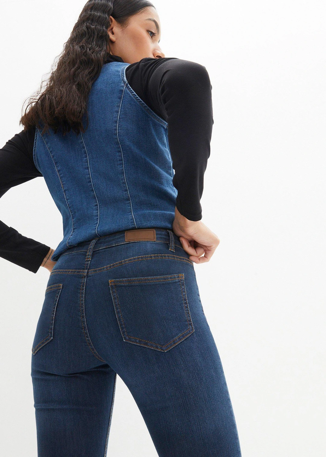 Jean bootcut taille mi-haute, extensible - 3