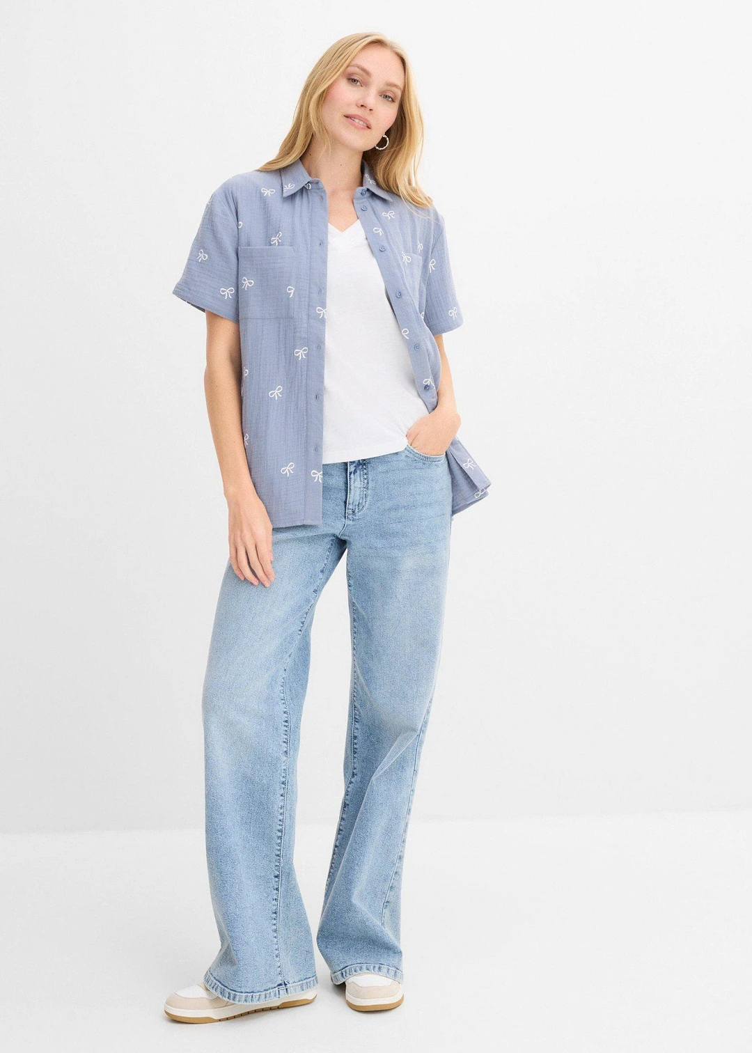 Blouse manches courtes en gaze de coton - 2