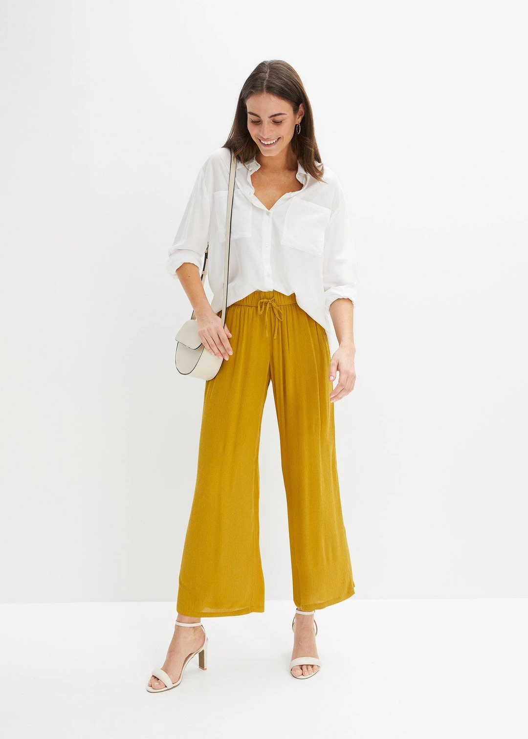 Pantalon en viscose, taille élastiquée - 2
