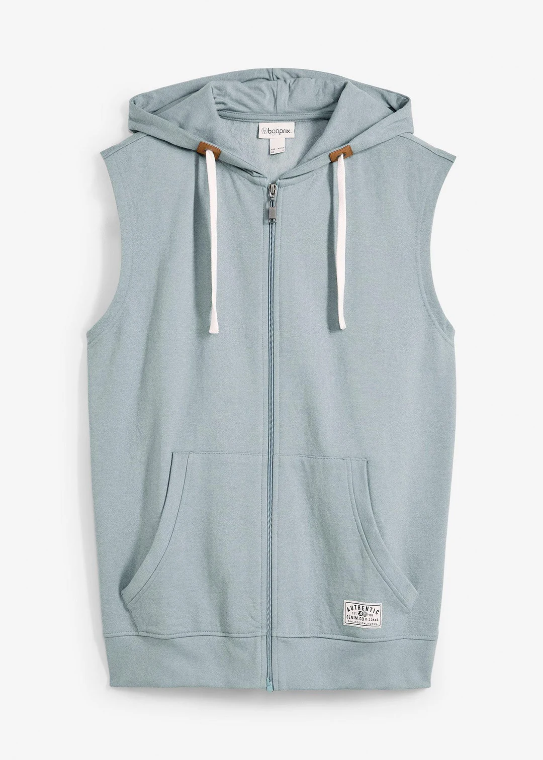Sweat zippé à capuche sans manches