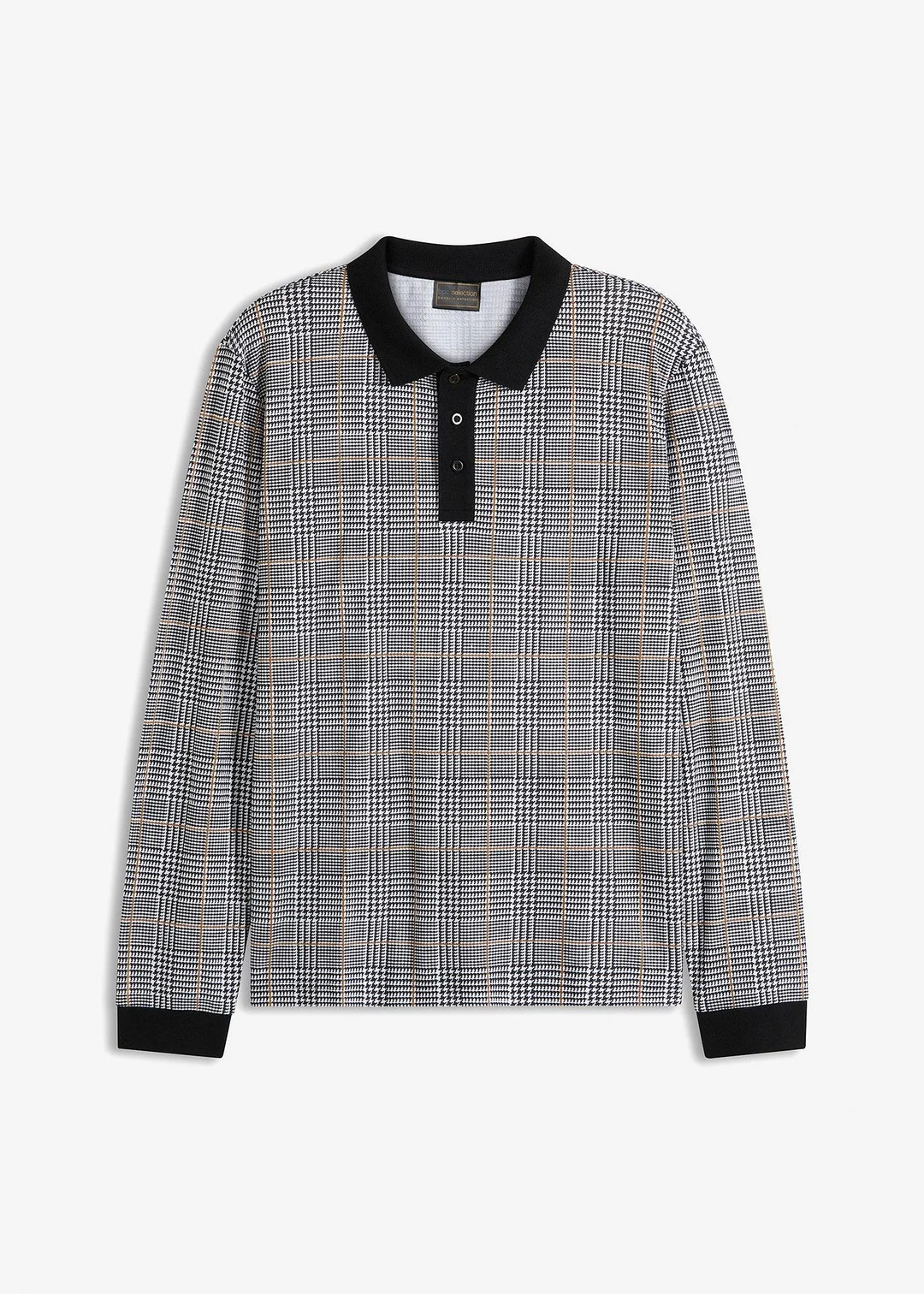 Polo manches longues en maille piquée 100% coton