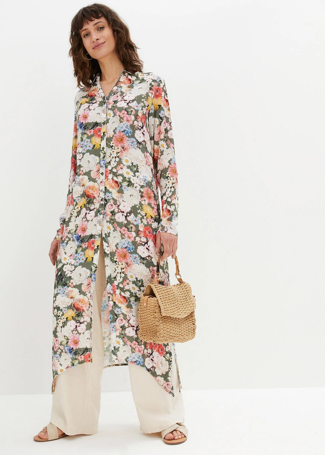 Blouse longue en viscose fluide
