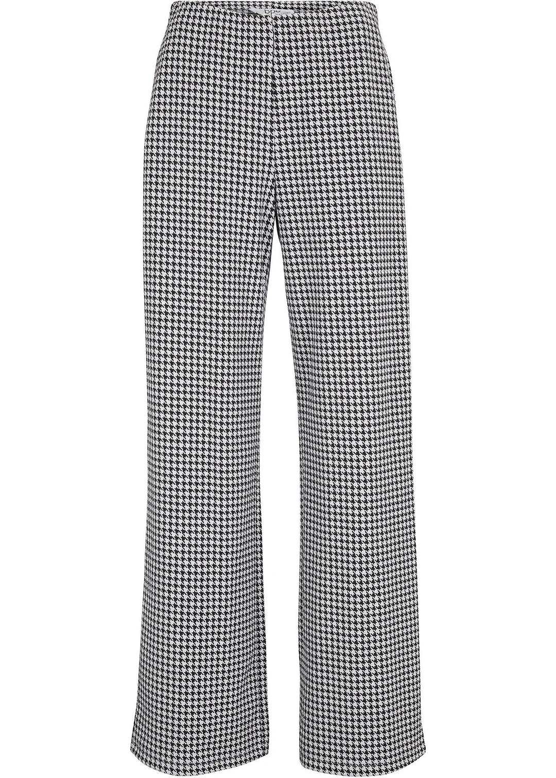 Pantalon large et extensible à motif pied-de-poule
