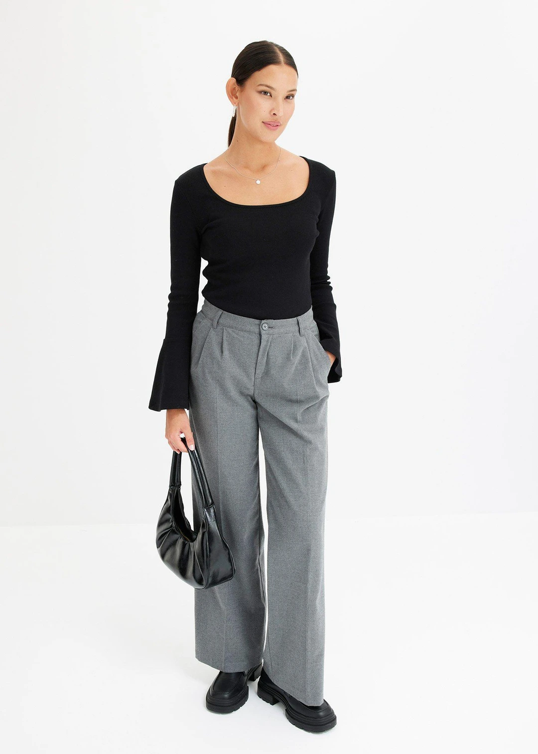 Pantalon large à pinces - 2