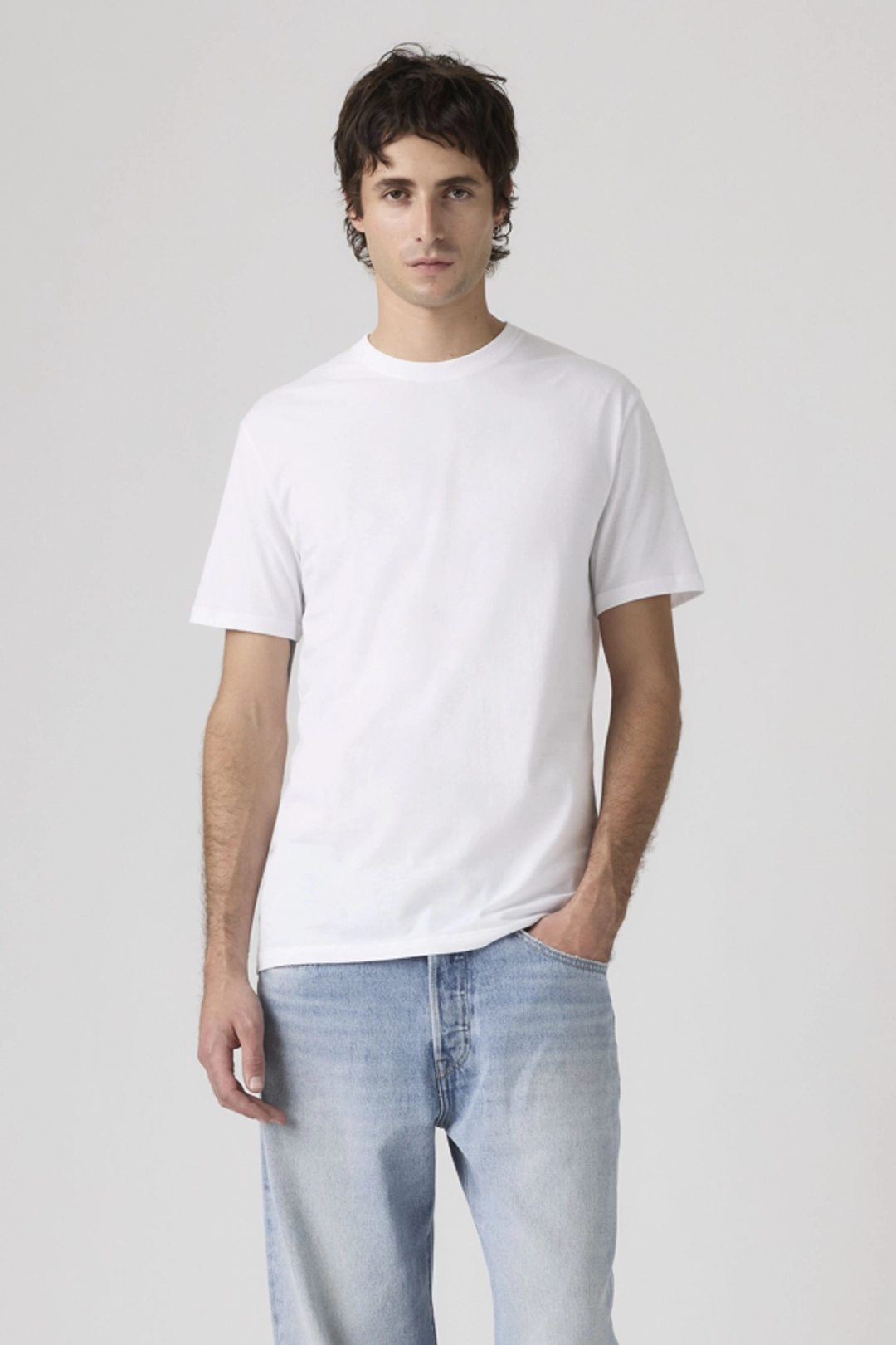 Levi's T Shirt Slim À Col Ras Du Cou Lot De 2 - Homme - Noir / Black - 2XS
