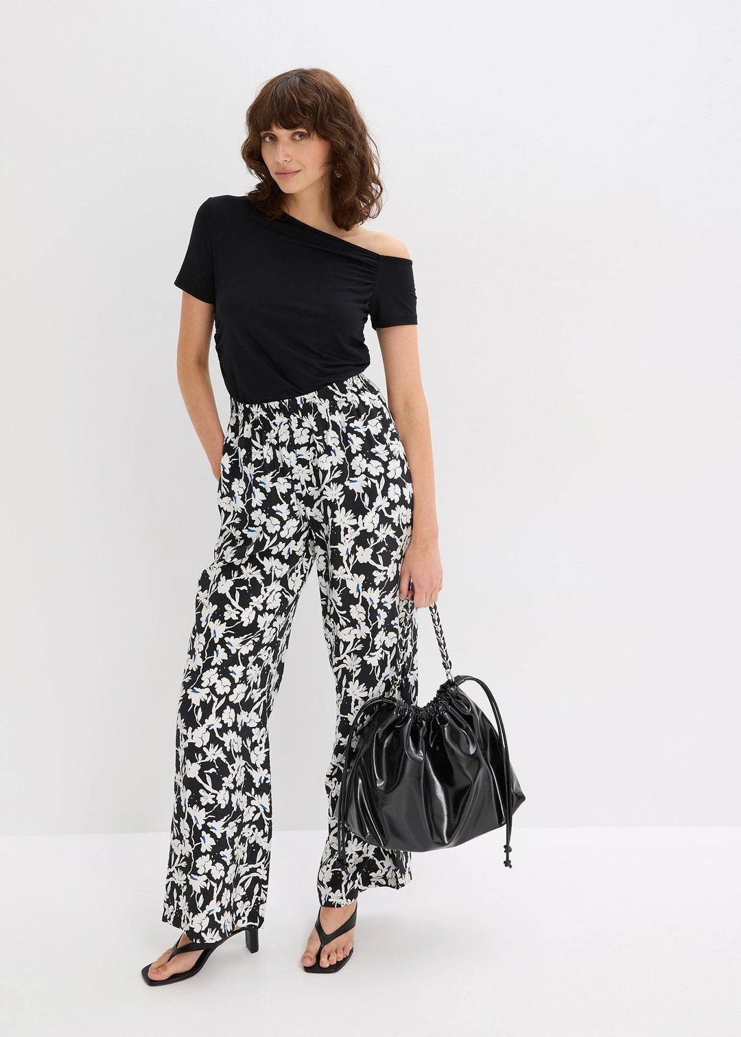 Pantalon palazzo en tissu texturé - 2