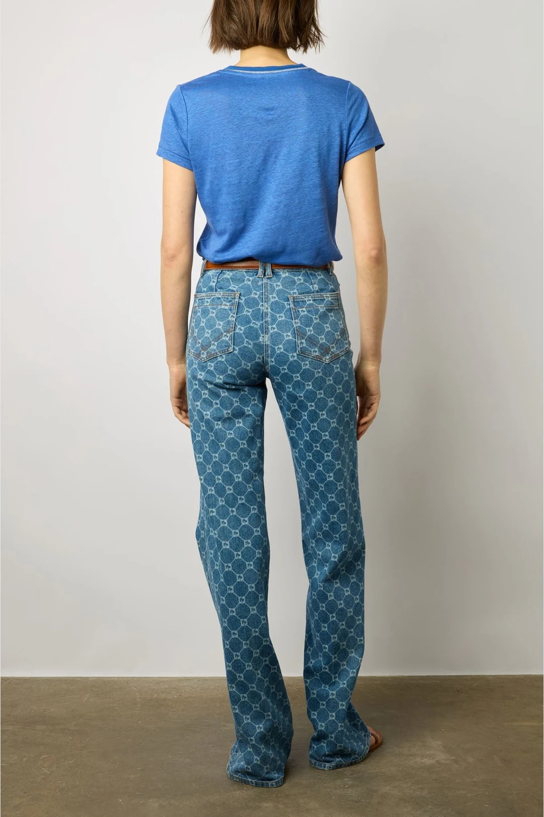 T-shirt V en lin - MINDY - Electrique - 4