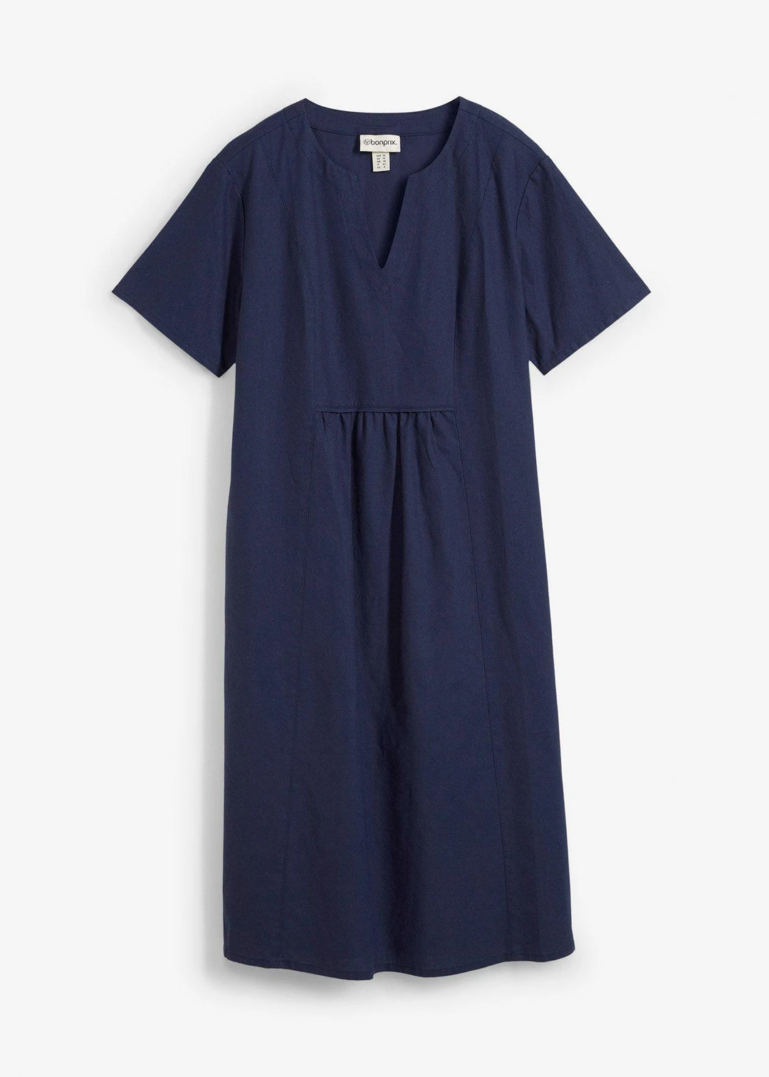 Robe-tunique à poches en lin et coton
