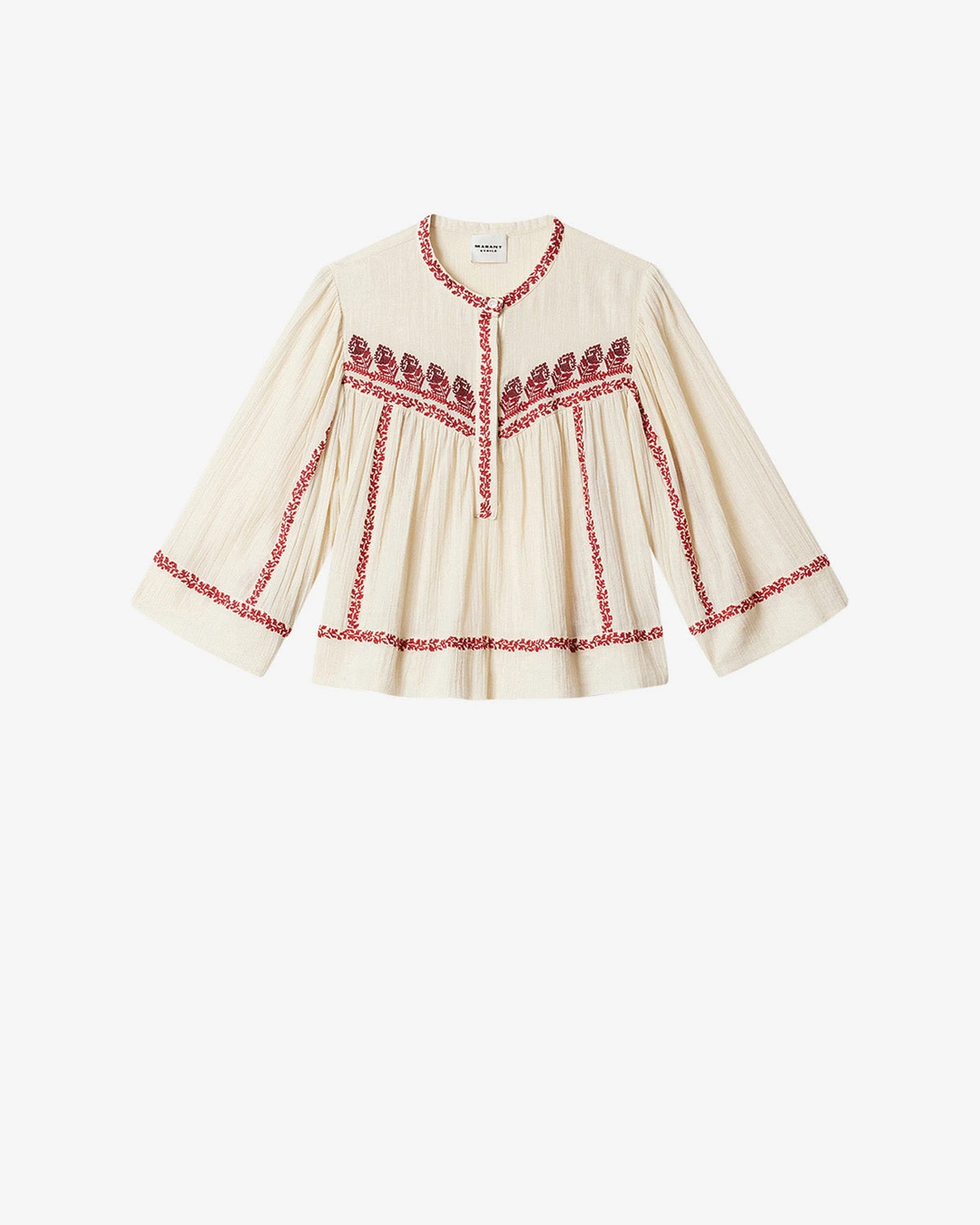 Blouse Juline - Femme - Beige-red - Taille44 - Marant Étoile - Collection Été Femme - Nouvelle Collection Capsule High Summer