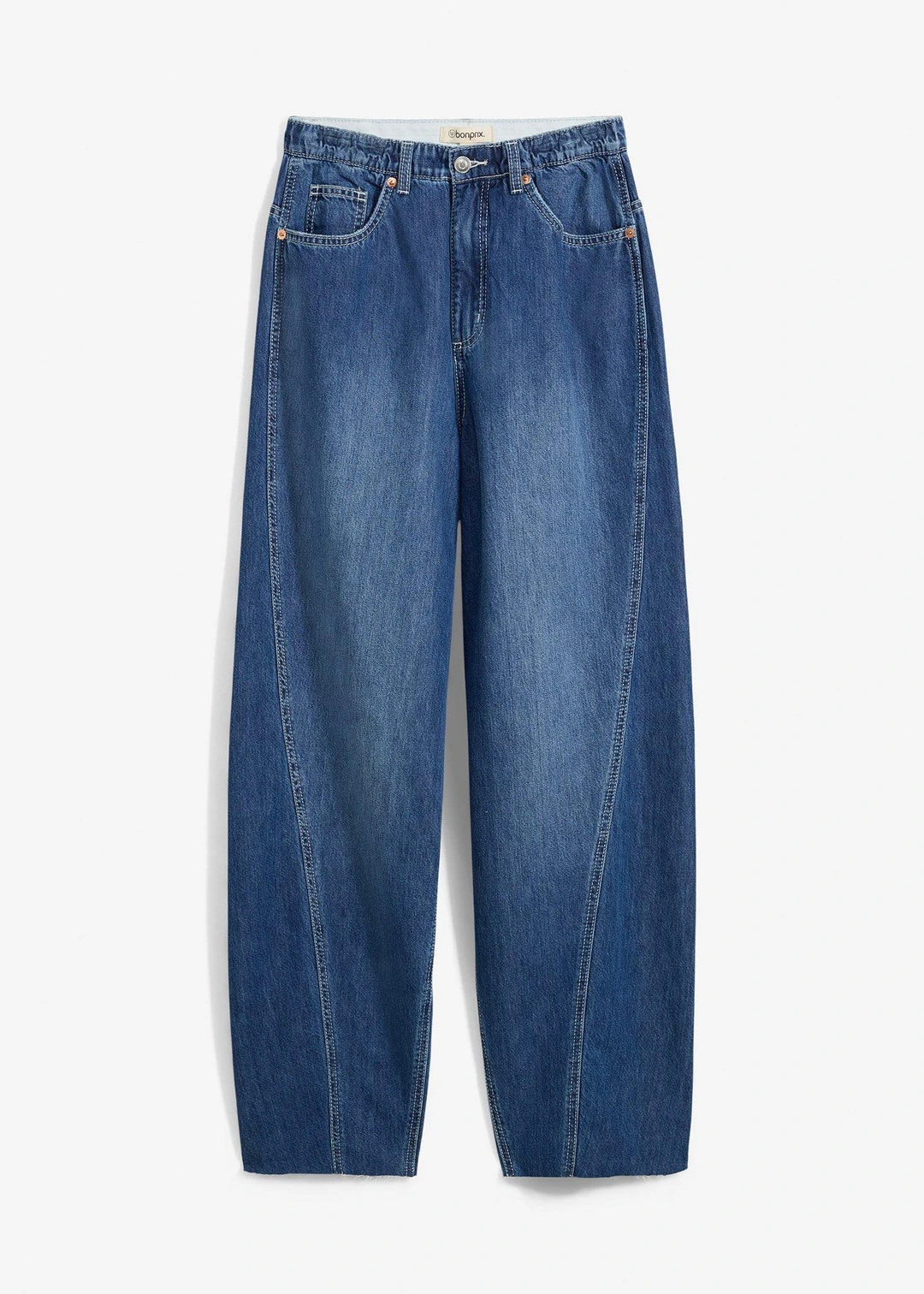 Jean ballon, taille haute, ultra-doux