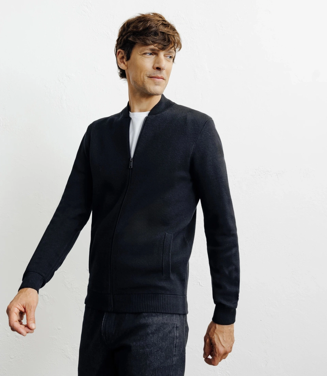 IZAC - Cardigan zippé col teddy noir