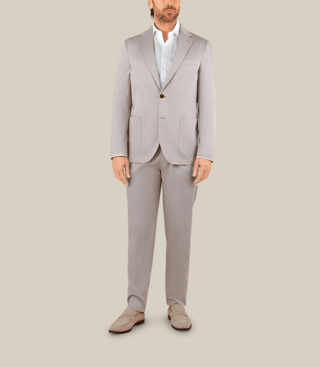 IZAC - Veste ville en satin de coton beige