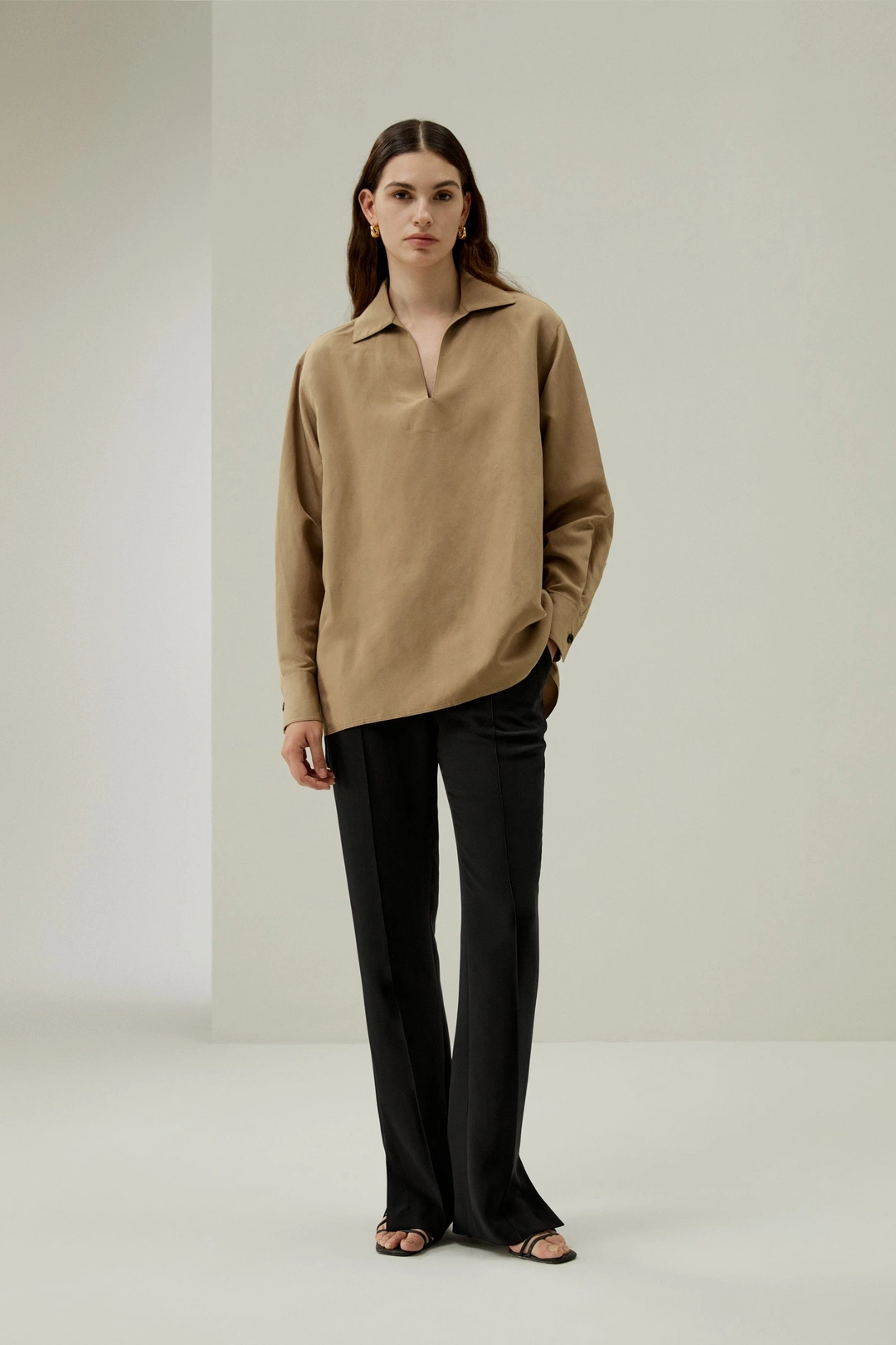 LILYSILK Chemisier En Soie-Lin Épaules Mi-Longues Soie Et Lin Un Design Intemporel Mais Moderne Facile À Assortir Blanc Naturel M