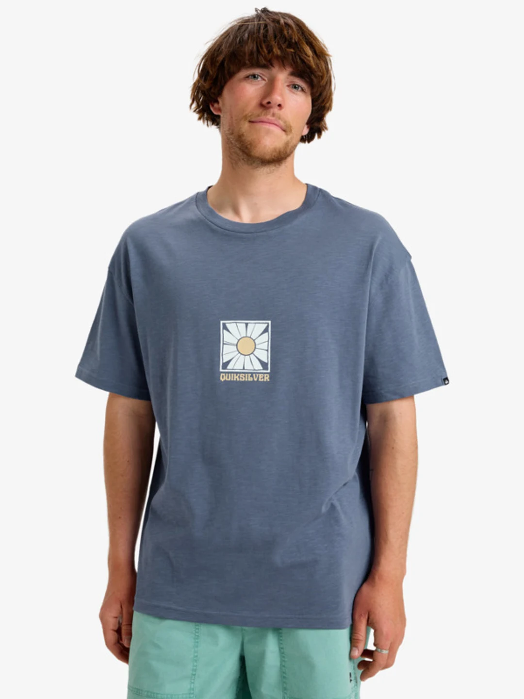 Bloomy - T-shirt manches courtes sérigraphié Bleu Homme