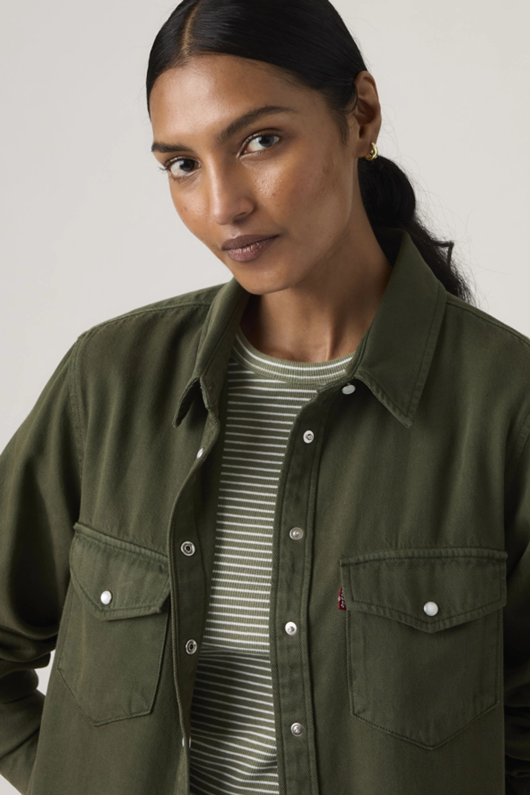 Levi's Chemise Western Iconic - Femme - Vert / Deep Depths Gd - XS - 2
