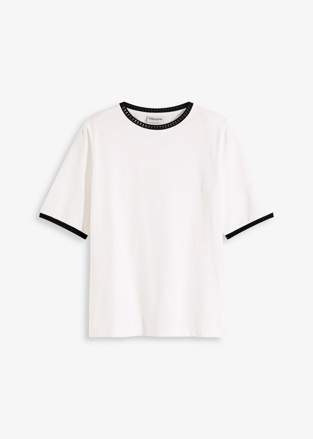 T-shirt à liserés en dentelle