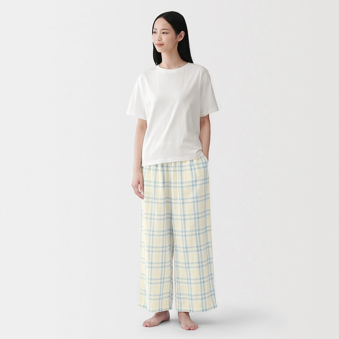 Ensemble d'intérieur avec pantalon en double gaze pour femme