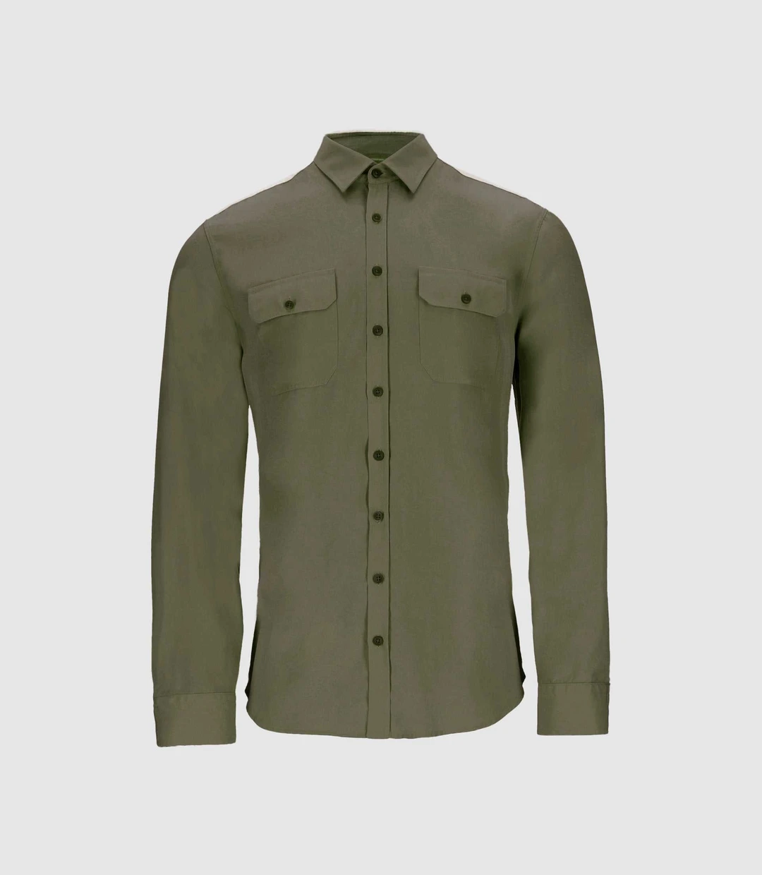 IZAC - Chemise unie casual kaki JULIEN