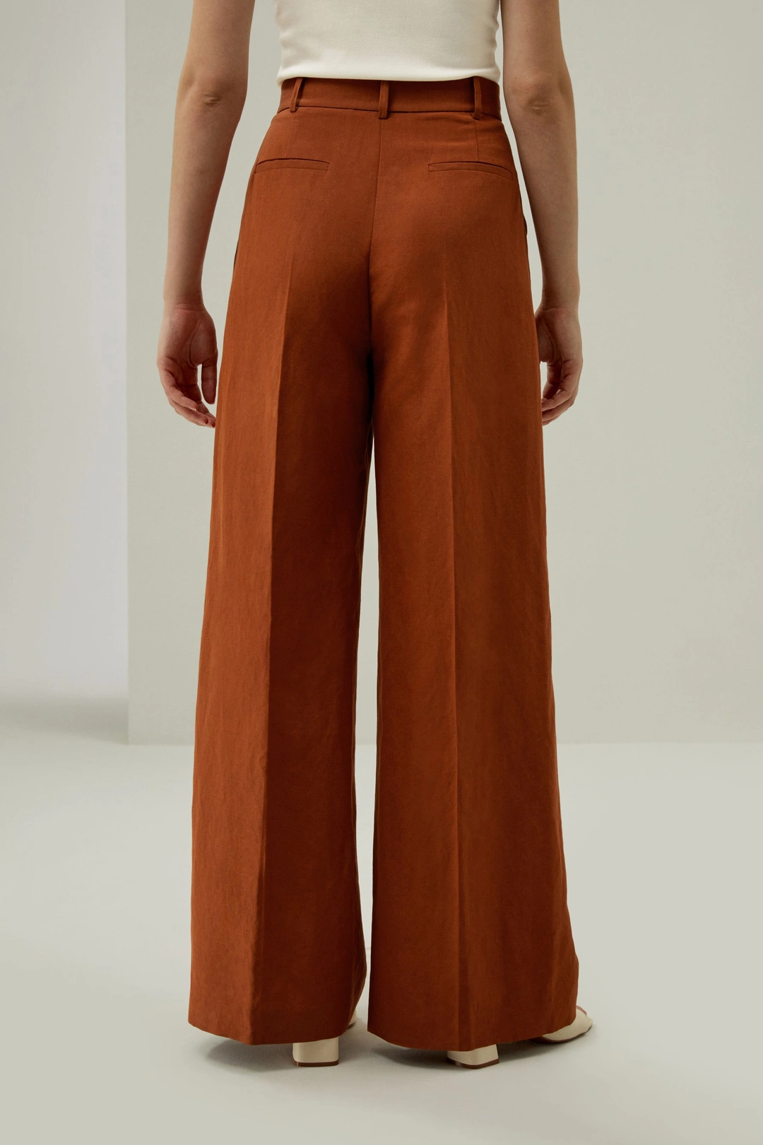 LILYSILK Pantalons En Soie Pantalon Large En Soie Soie De Mûrier Et Lin Simple Et Classique Terracotta 36