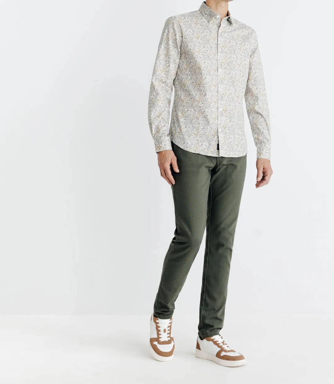 IZAC - Chemise avec imprimé paisley beige
