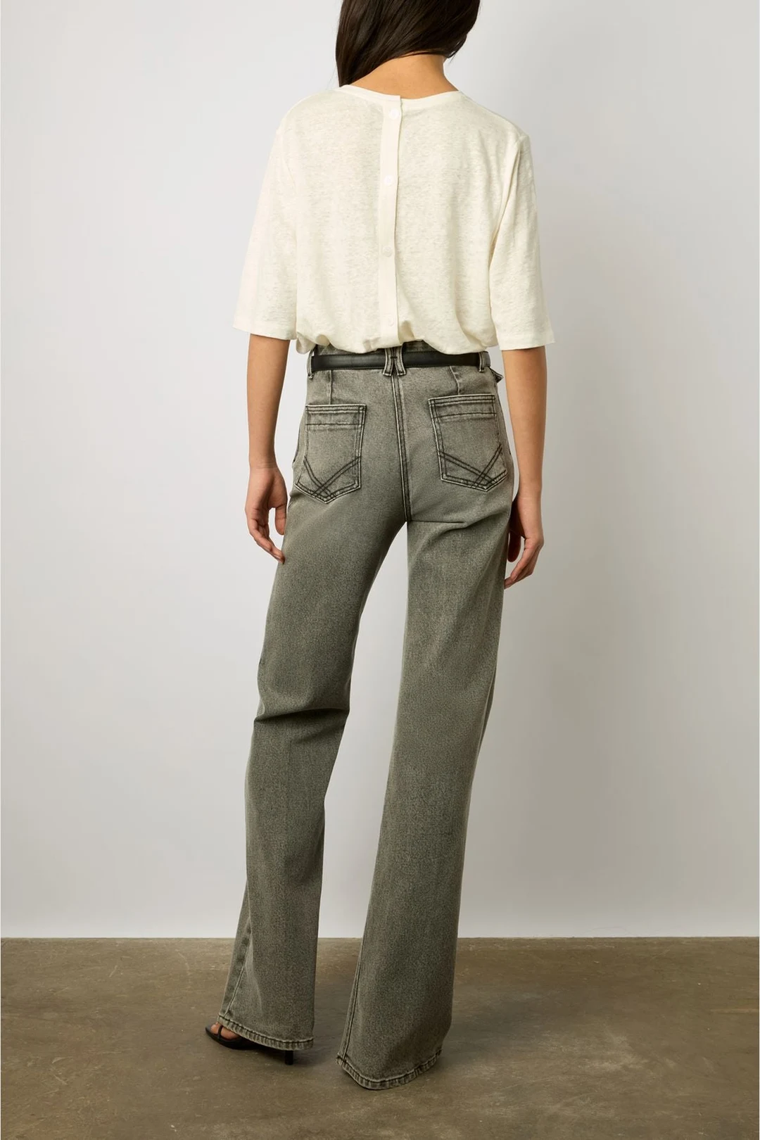 T-shirt au dos boutonné - MAGNOLIA - Vert - 4