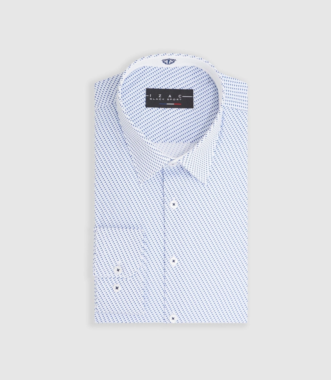IZAC - Chemise imprimée de micro motifs bleu ''Mathis''